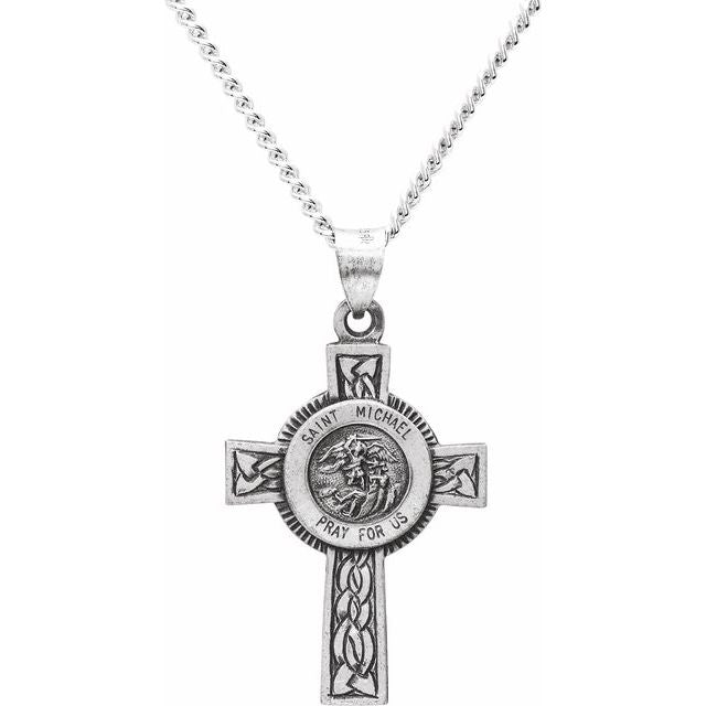 sterling-silver-st.-michael-cross-24"-necklace