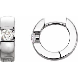 1/5 ct Diamond Accented Huggie Hoop Earrings