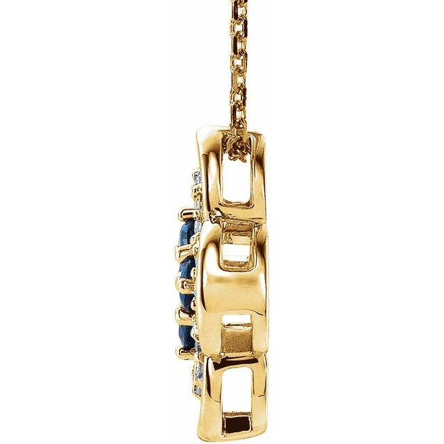 14k-yellow-natural-blue-sapphire-&-1/10-ctw-natural-diamond-clover-18"-necklace