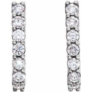 1 1/4 ct Diamond J-Hoop Earrings