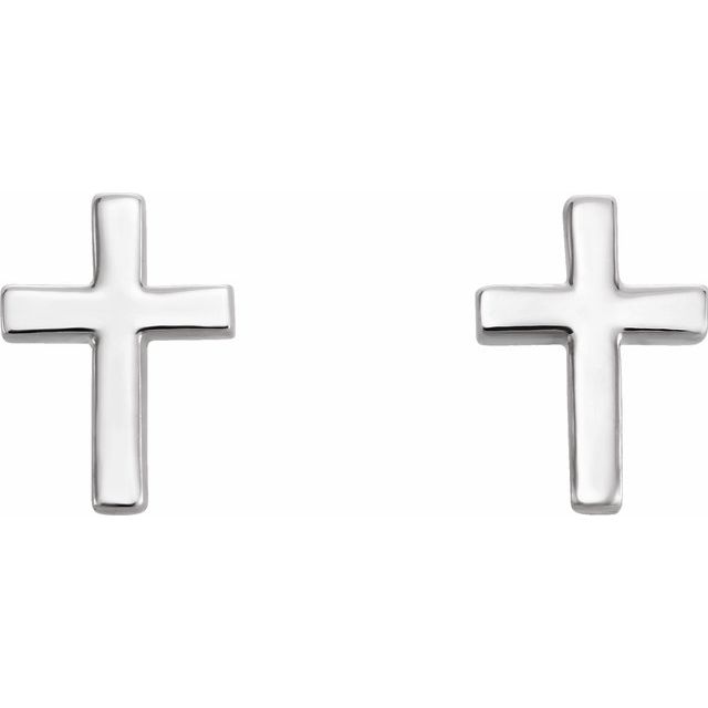 platinum--cross-earrings