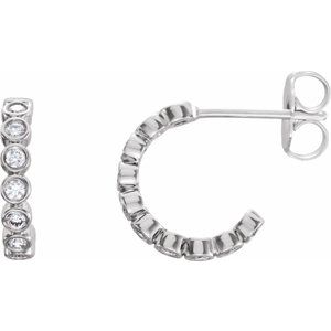 1/4 ct Diamond Bezel-Set Hoop Earrings