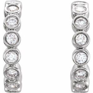 1/4 ct Diamond Bezel-Set Hoop Earrings