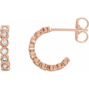 1/4 ct Diamond Bezel-Set Hoop Earrings
