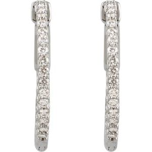6 1/2 ct Diamond Inside-Outside Hinged Hoop Earrings