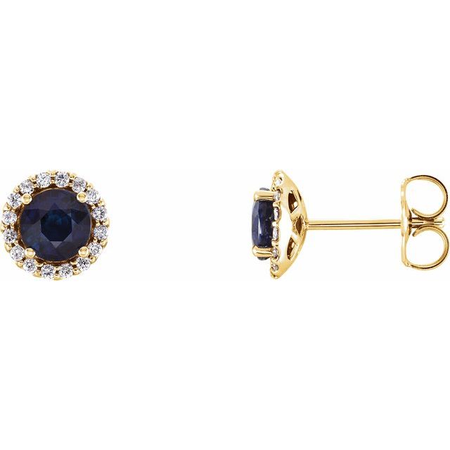 14K White Gold|Natural Blue Sapphire|4 mm