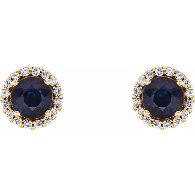 14K White Gold|Natural Blue Sapphire|4 mm