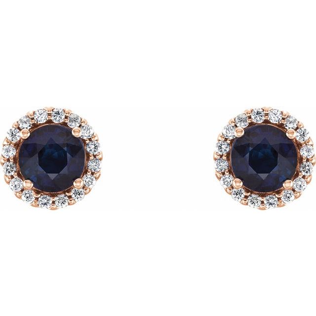 14K White Gold|Natural Blue Sapphire|4 mm