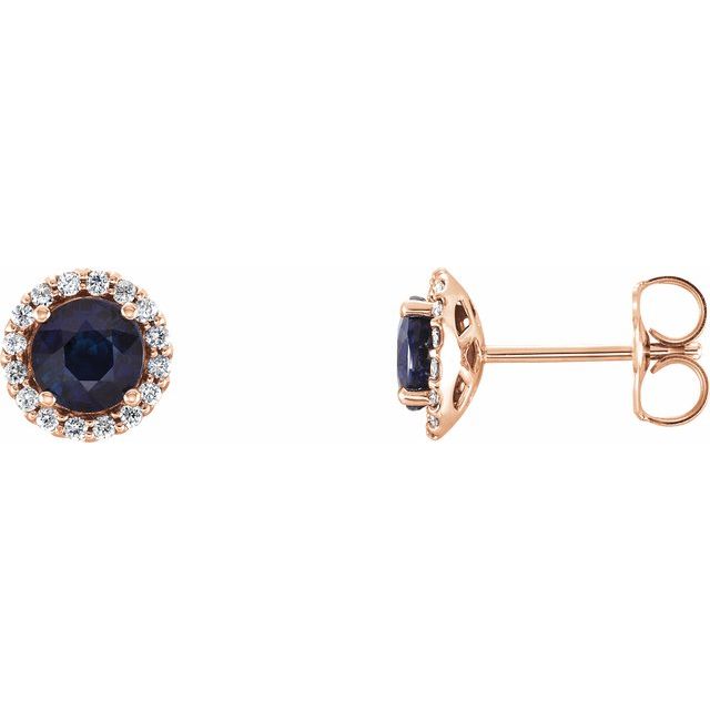 14K White Gold|Natural Blue Sapphire|4 mm