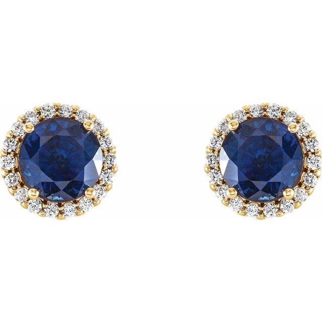 14K White Gold|Natural Blue Sapphire|4 mm