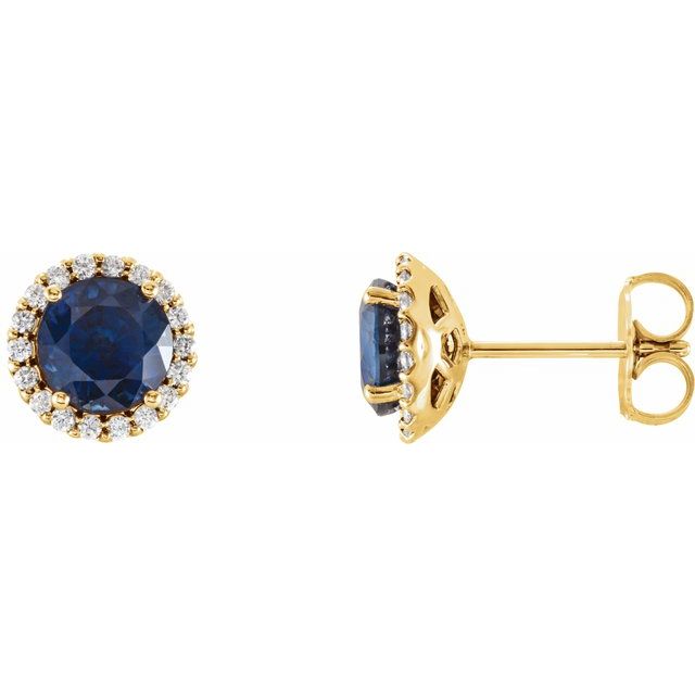 14K White Gold|Natural Blue Sapphire|4 mm