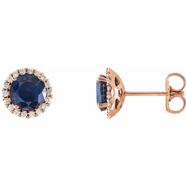 14K White Gold|Natural Blue Sapphire|4 mm