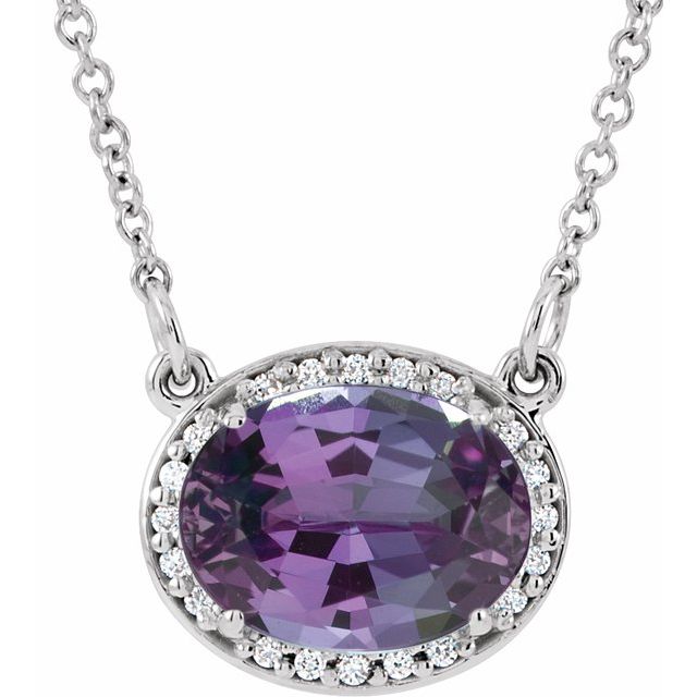 14k-white-lab-grown-alexandrite-&-.04-ctw-natural-diamond-16-1/2"-necklace