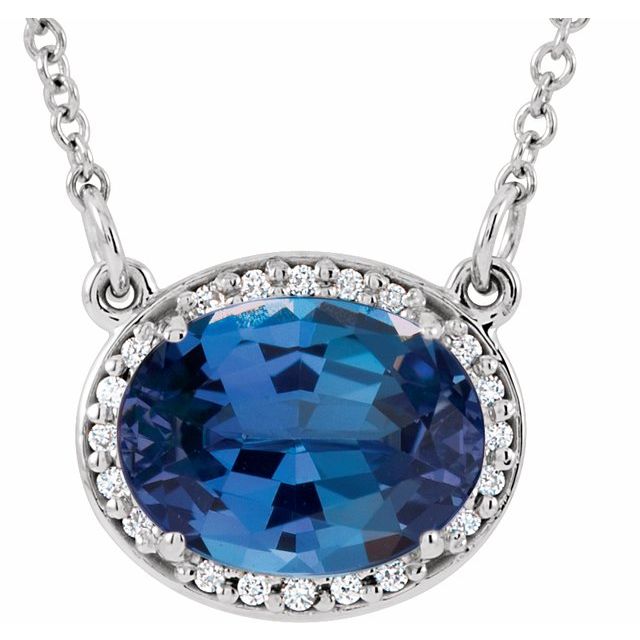 14k-white-lab-grown-blue-sapphire-&-.04-ctw-natural-diamond-16-1/2"-necklace