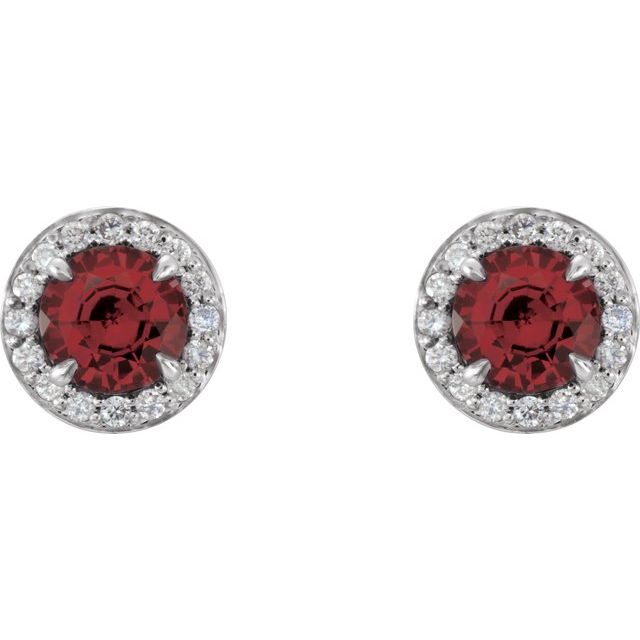 14k-white--natural-mozambique-garnet-&-1/8-ctw-natural-diamond-earrings