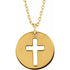 14k-yellow-pierced-cross-disc-16-18"-necklace