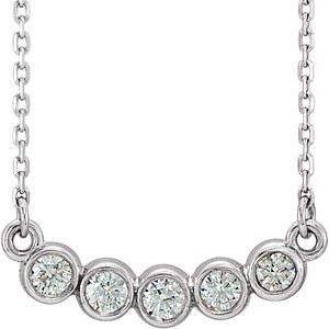 1/3 ct Diamond Five-Stone Bezel-Set Necklace