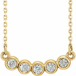 1/3 ct Diamond Five-Stone Bezel-Set Necklace