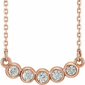 1/3 ct Diamond Five-Stone Bezel-Set Necklace