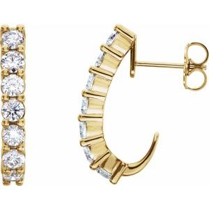 1 1/4 ct Diamond J-Hoop Earrings