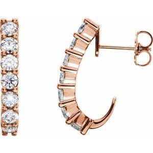 1 1/4 ct Diamond J-Hoop Earrings