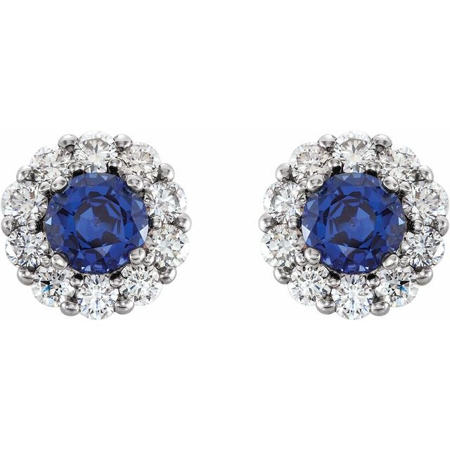 platinum--lab-grown-blue-sapphire-&-1/2-ctw-natural-diamond-halo-style-earrings