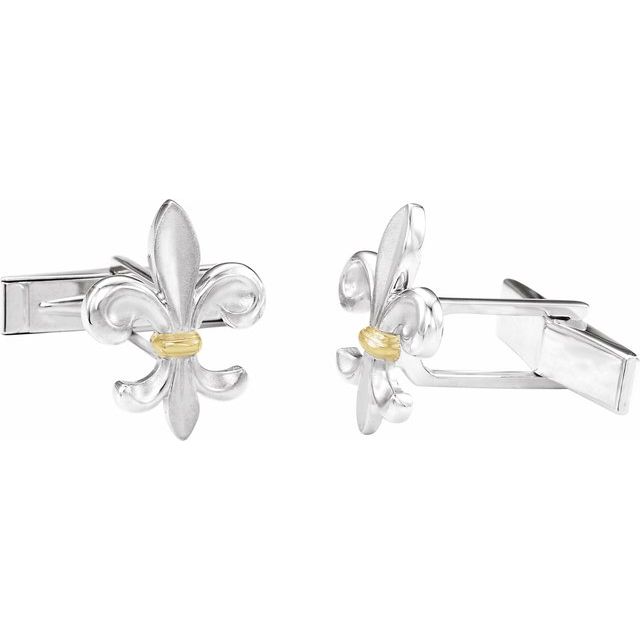 sterling-silver-fleur-de-lis-cuff-links-pair