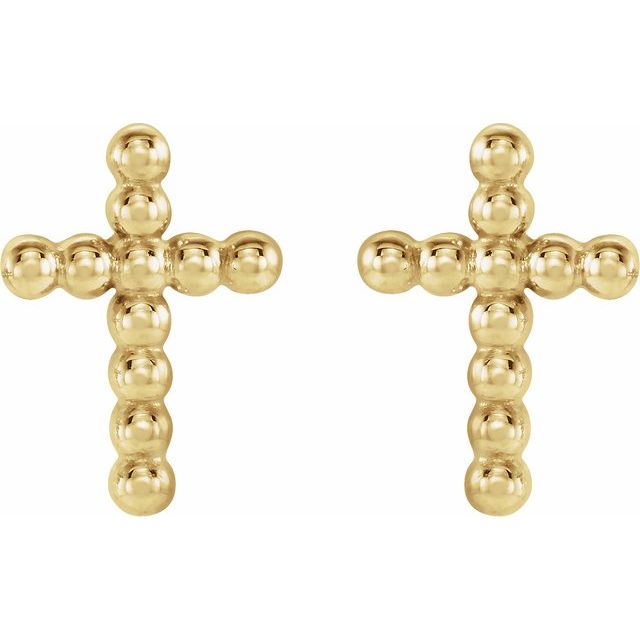 14k-yellow-beaded-cross-earrings