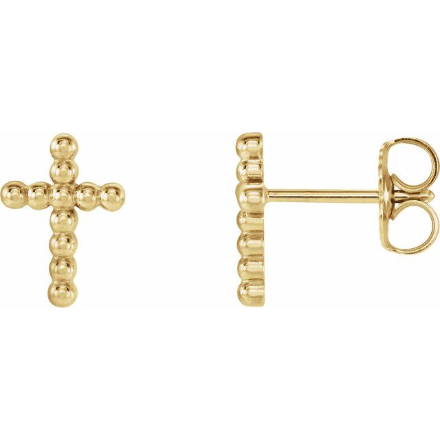 14k-yellow-beaded-cross-earrings