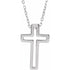 14k-white-open-cross-16-18"-necklace