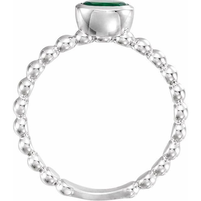 14k-white-natural-emerald-family-stackable-ring