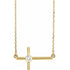 14k-yellow-1/10-ctw-lab-grown-diamond-sideways-cross-16-18"-necklace