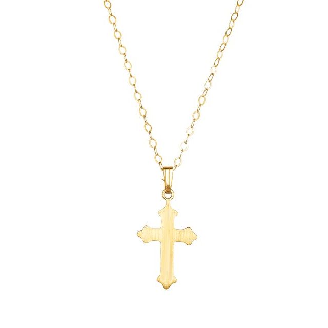 14k-yellow-cross-15"-necklace