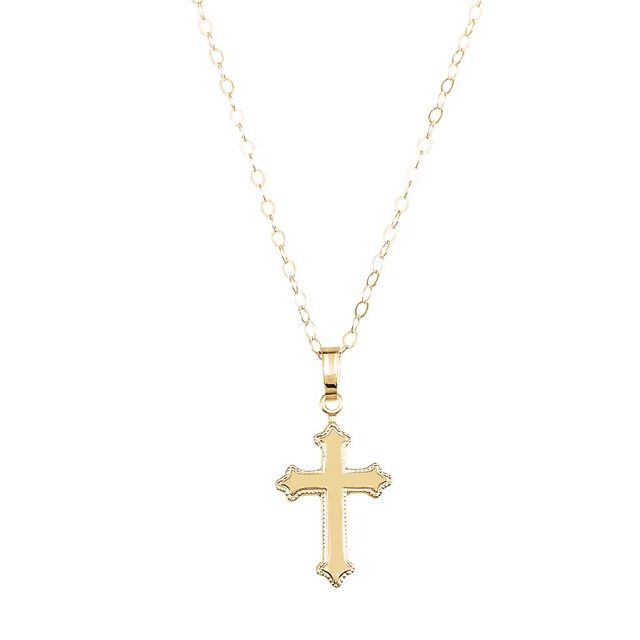 14k-yellow-cross-15"-necklace