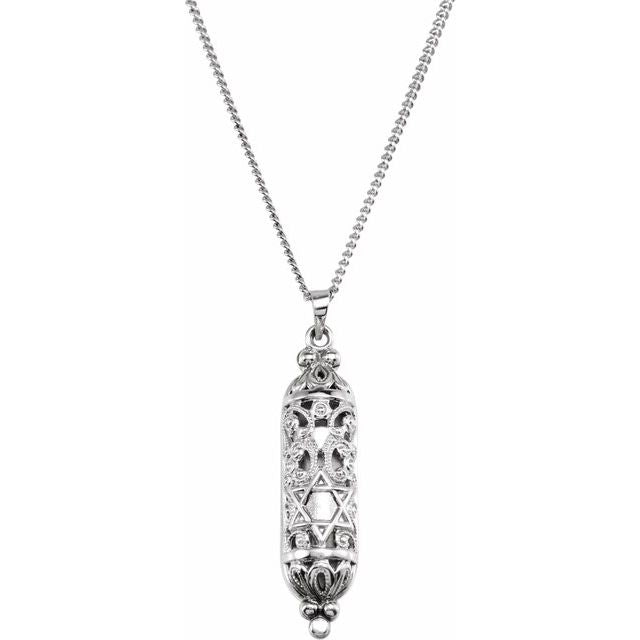 sterling-silver--mezuzah-18"-necklace-with-parchment