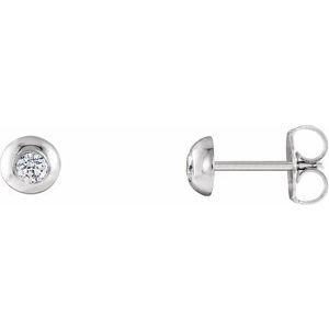1/8 ct Diamond Round Bezel-Set Stud Earrings