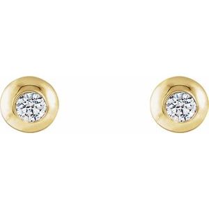 1/8 ct Diamond Round Bezel-Set Stud Earrings