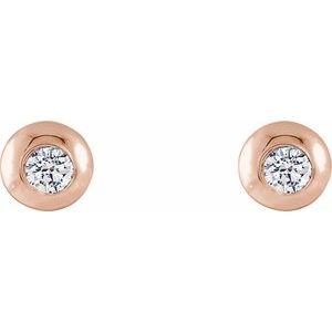 1/8 ct Diamond Round Bezel-Set Stud Earrings