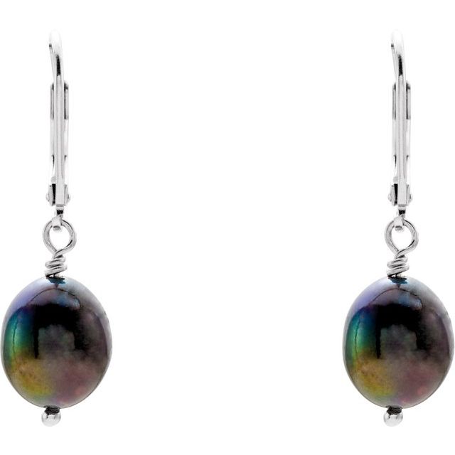 sterling-silver-cultured-black-freshwater-pearl-earrings