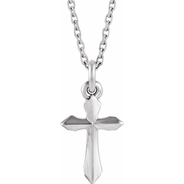 14k-white-cross-18"-necklace