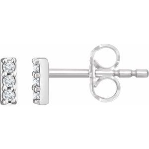 0.05 ct Diamond Bar Earrings