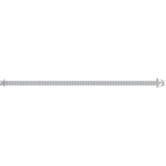 sterling-silver-imitation-white-cubic-zirconia-double-row-line-7"-bracelet