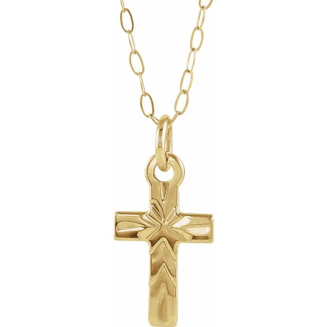 14k-yellow--cross-15"-necklace