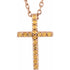14k-rose-natural-yellow-sapphire-petite-cross-16"-necklace