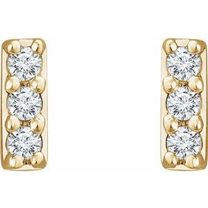 0.05 ct Diamond Bar Earrings