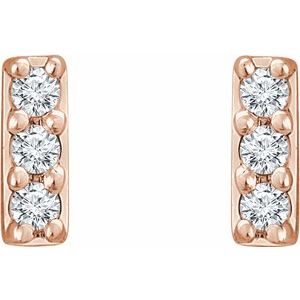 0.05 ct Diamond Bar Earrings