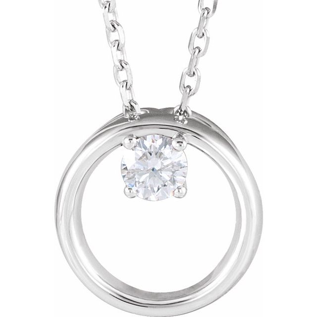 14k-white-1/10-ct-natural-diamond-circle-16-18"-necklace