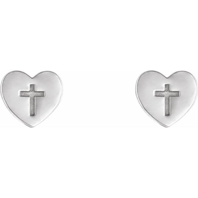 14k-white-heart-&-cross-earrings