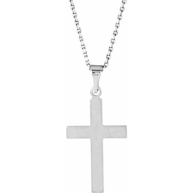 14k-white--cross-18"-necklace