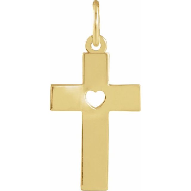 14k-yellow-pierced-heart-cross-pendant